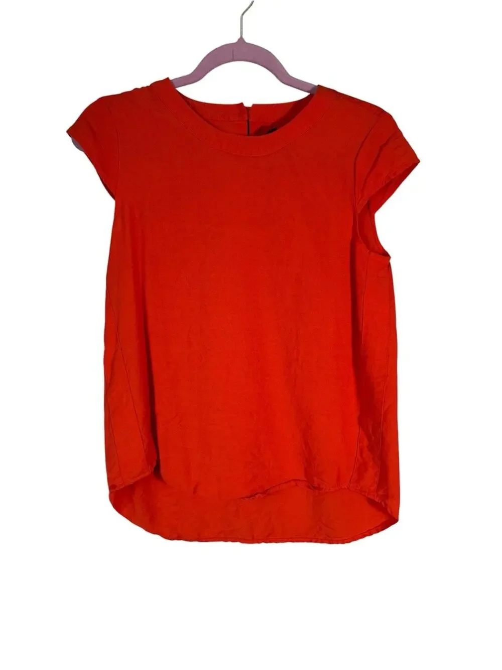 J Crew Orange Cap Sleeve Blouse Womens 0P Casual Spring Preppy Shirt Top
